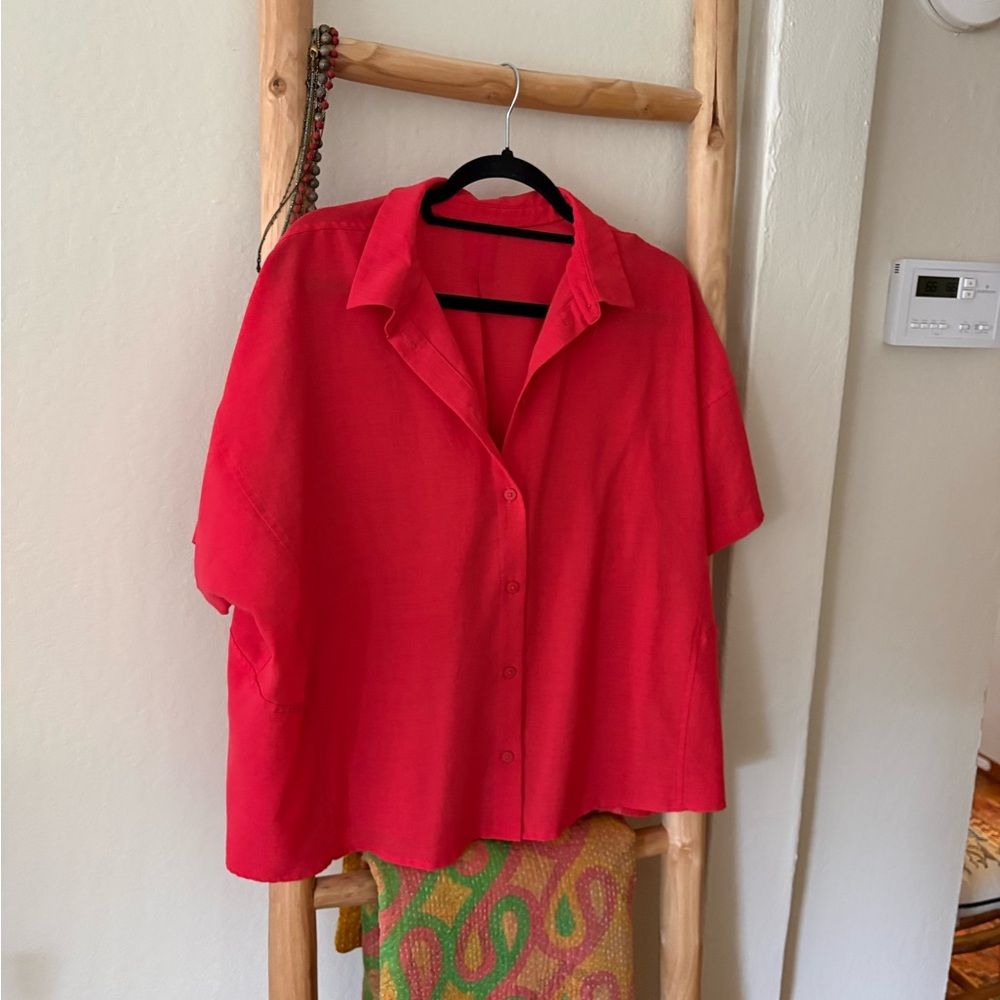 lululemon athletica Red Button-Down Shirt